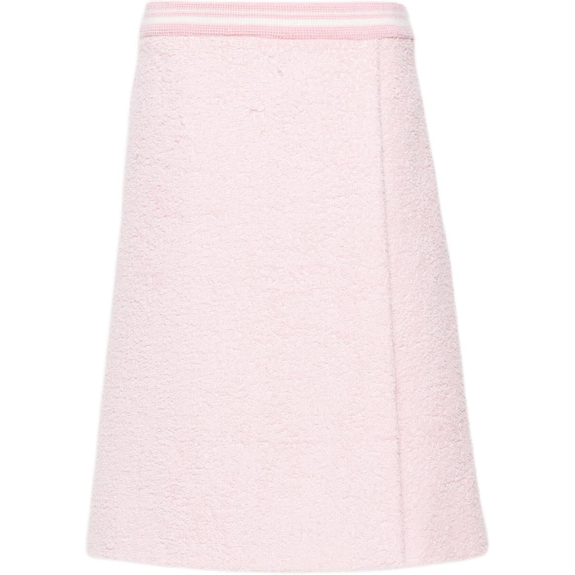 MIU MIU Knitted Fabric A-Line Midi Dress Women's Petal Pink