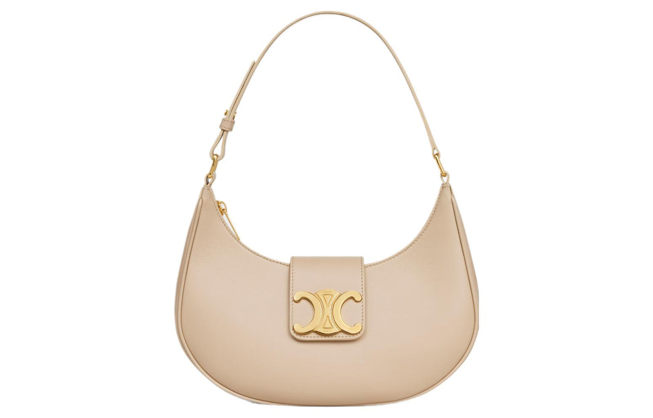 CELINE AVATriomphe Smooth Cow Leather Handbag, Shoulder Bag Women's Nude