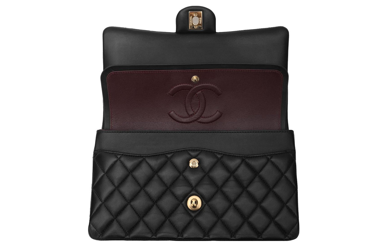 CHANEL Classic Flap CF Sheepskin Mouth Cover Bag Crossbody Bag Shoulder Bag Women's Black