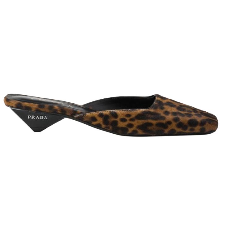PRADA 35mm Leopard-print Mules