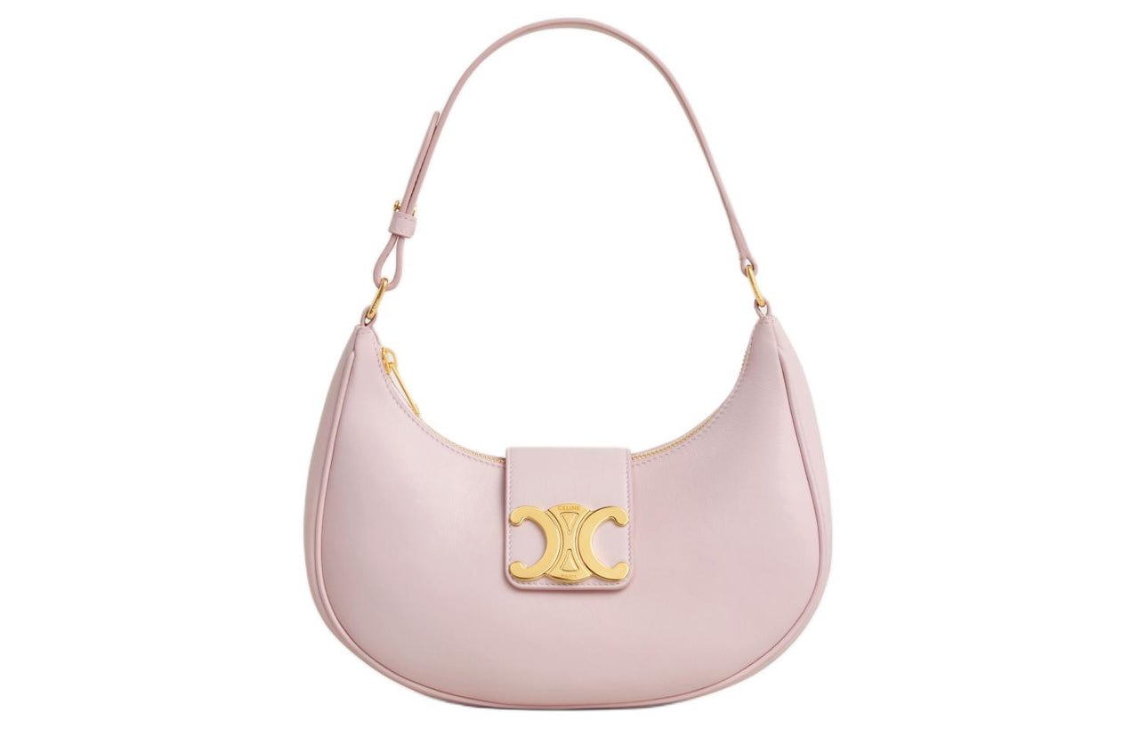 CELINE AVATriomphe Smooth Cow Leather Handbag Shoulder Bag Women's Light Pink