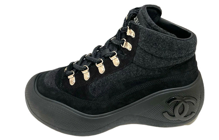 CHANEL Ankle Boots Women's Black