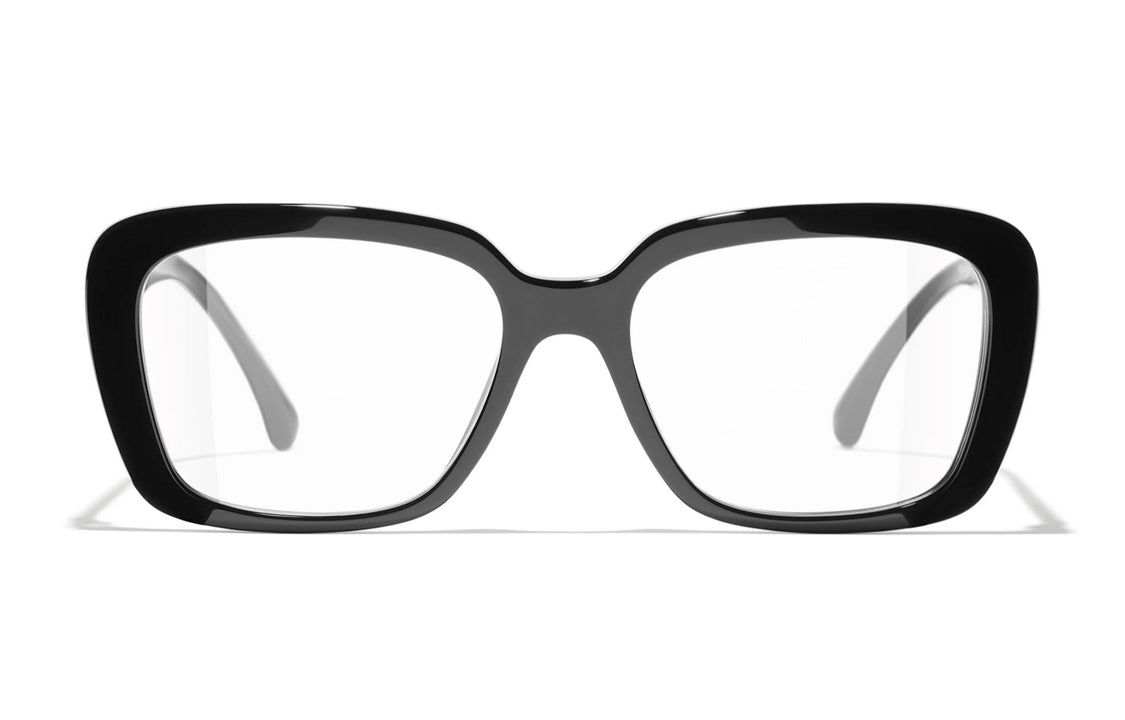 CHANEL Acetate Butterfly Eyeglass Frames Unisex Black
