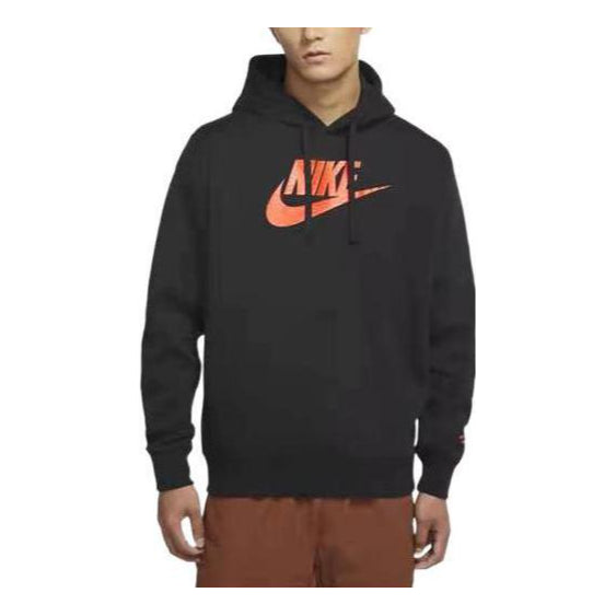 Nike Logo Hoodie 'Black Orange' DR7830-010