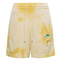 Nike SportswearFrench Terry Solid Color Logo Flowers Embroidered Casual Shorts Gold Color DM5017-777