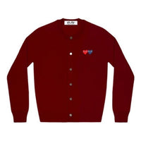 (WMNS) COMME des GARCONS PLAY Cardigan Double Emblem 'Burgundy' AZ-N057-051-4