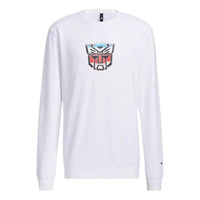 adidas x Transformers Crossover Cartoon Printing Round Neck Long Sleeves T-Shirt 'White' HN4183