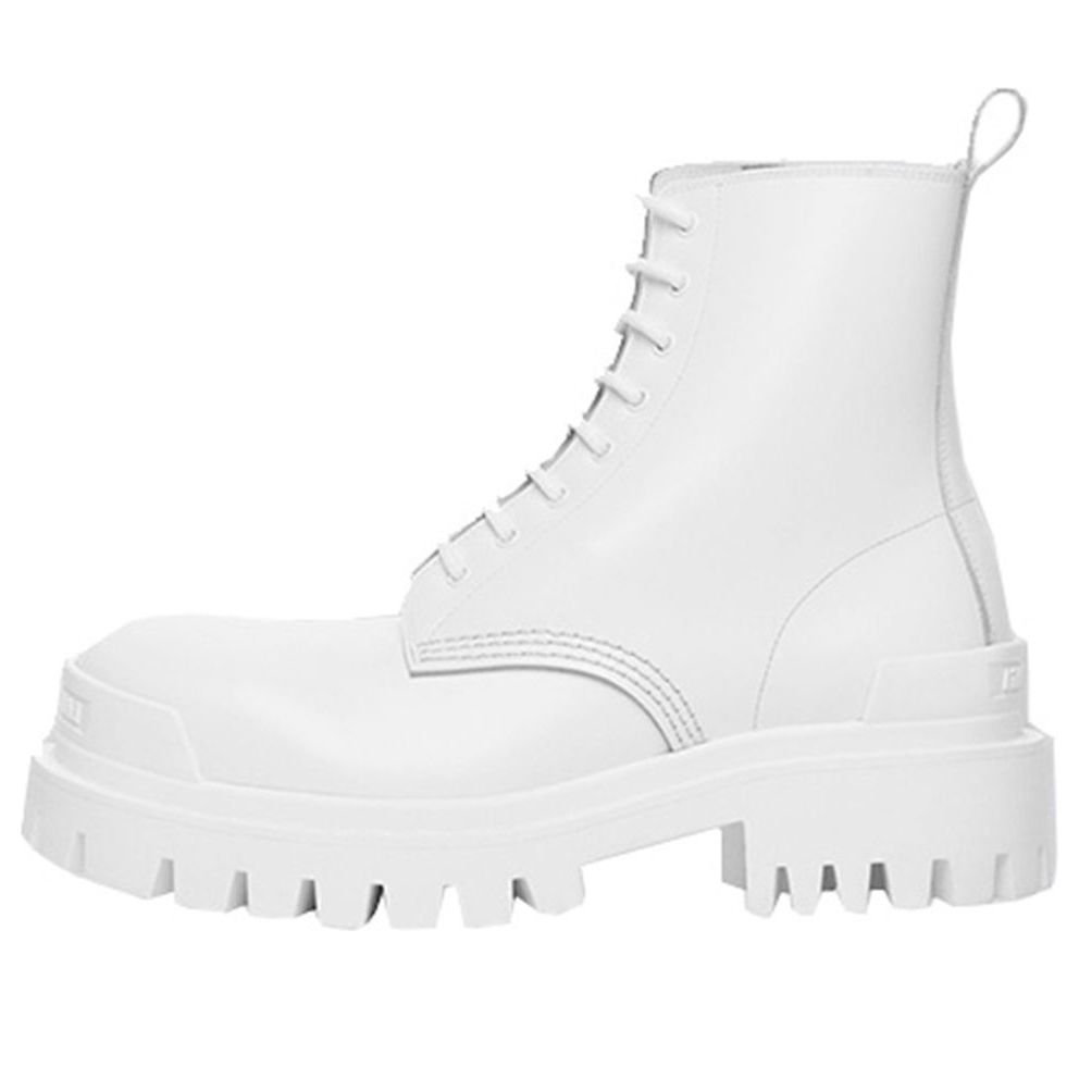 (WMNS) Balenciaga Strike Lace-Up Boot 'White' 590974WA9679011