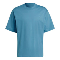 adidas originals Solid Color Athleisure Casual Sports Round Neck Short Sleeve Couple Style Light Blue HC8592