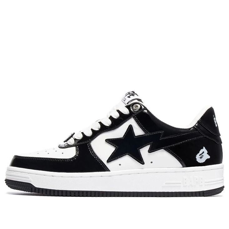 A Bathing Ape Bape Sta Patent Leather 'Black White' 1I70-191-002-BLACK