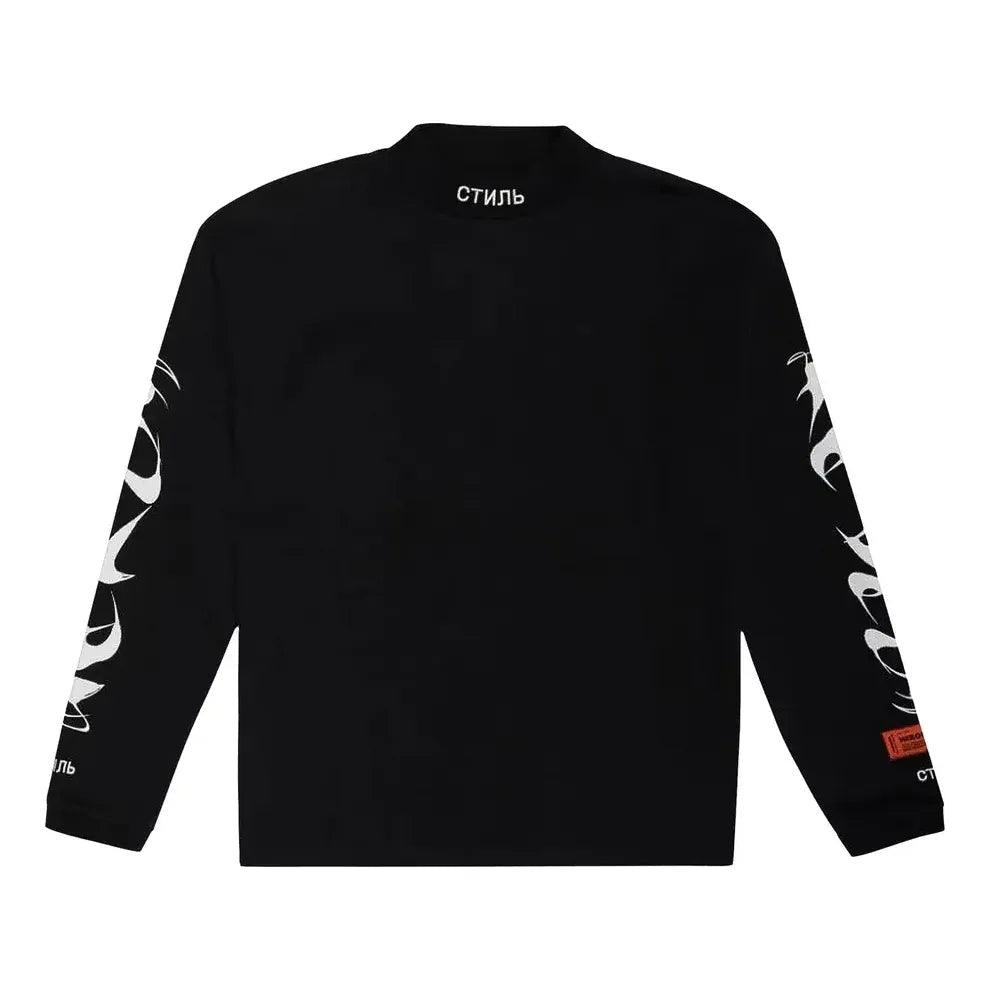 HERON PRESTON HP Brush Long-Sleeve Turtleneck T-shirt 'Black White' HMAB017F21JER001-1001