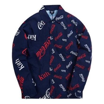 KITH x Coca-Cola x Mitchell & Ness Coke Coaches Jacket 'Navy' MNBFJKKM19024-BLUE