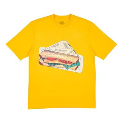 PALACE Plow Mans T-Shirt Citrus Triangle Pattern Short Sleeve Unisex Yellow PAL-SS18-066