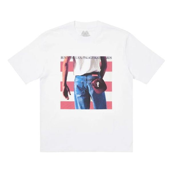 PALACE Born to Bun White Character Pattern Printing Short Sleeve Unisex P20TS069