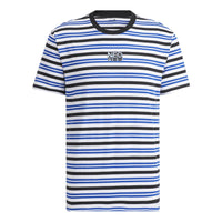 adidas neo M Sw Strp Rng T Contrasting Colors Stripe Sports Short Sleeve Couple Style Blue HC9682