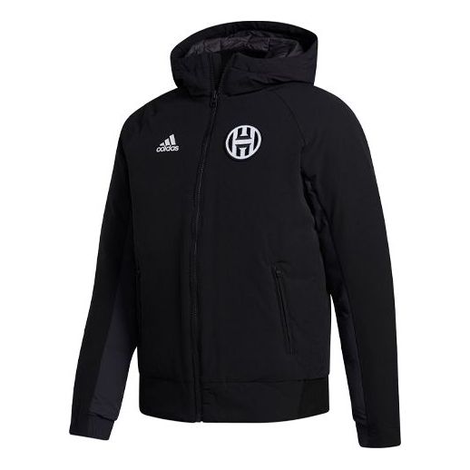 adidas Hrd Down Jkt Basketball Training Windproof hooded Jacket Black GI6665