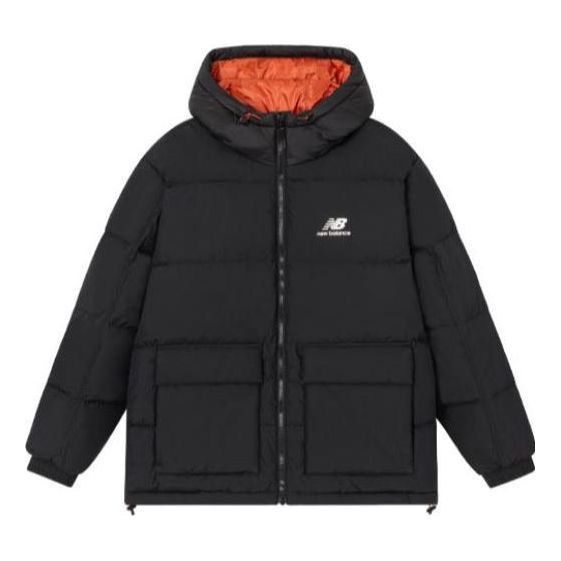 New Balance Soft Alpine Icon Down Jacket 'Black Orange' AMJ24358-BK