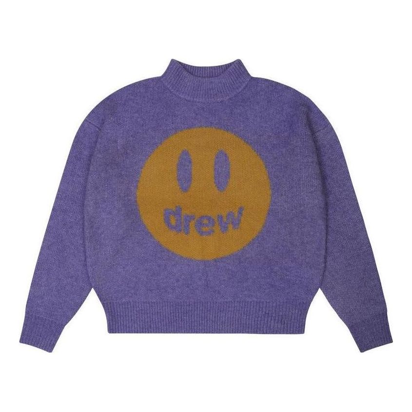 Drew House Mascot Funnel Neck Sweater 'Heather Amethyst' DR-FW22-526