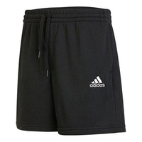 Men's adidas Solid Color Logo Micro Mark Lacing Knit Athleisure Casual Sports Shorts Black GK9600