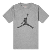 Men's Air Jordan Chest Large Logo Printing Round Neck Cotton Short Sleeve Gray T-Shirt CJ0921-091