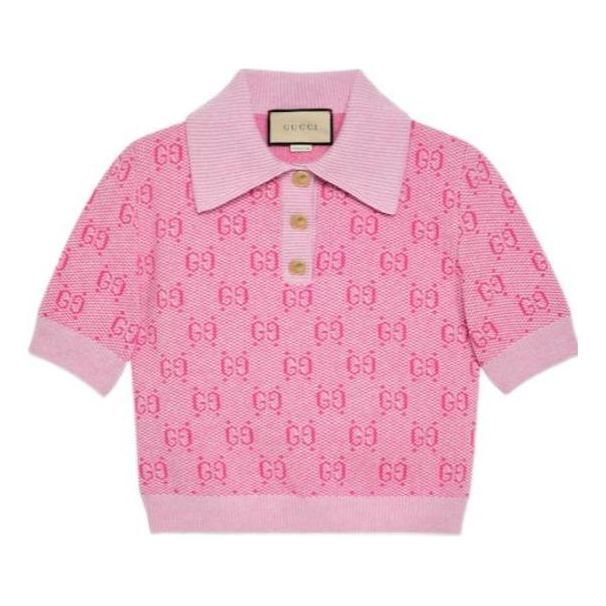 (WMNS) Gucci GG Wool Jacquard Polo Shirt 'Pink' 773631-XKDK5-5152