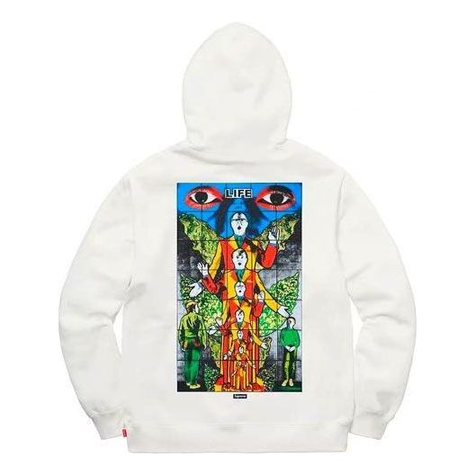 Supreme x Gilbert x George Life Hooded Sweatshirt 'White Multi-Color' SUP-SS19-535