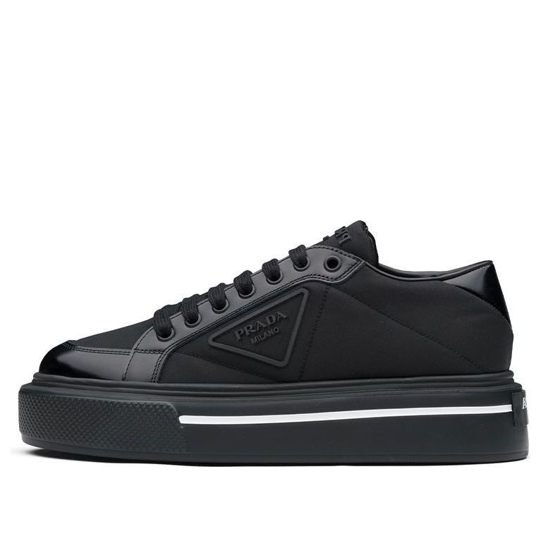 (WMNS) PRADA Macro Re-nylon And Brushed Leather Sneakers 'Black' 1E661M_3LF5_F0632_F_045