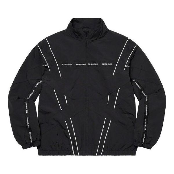 Supreme Cross Paneled Track Jacket 'Black White' SUP-SS21-587
