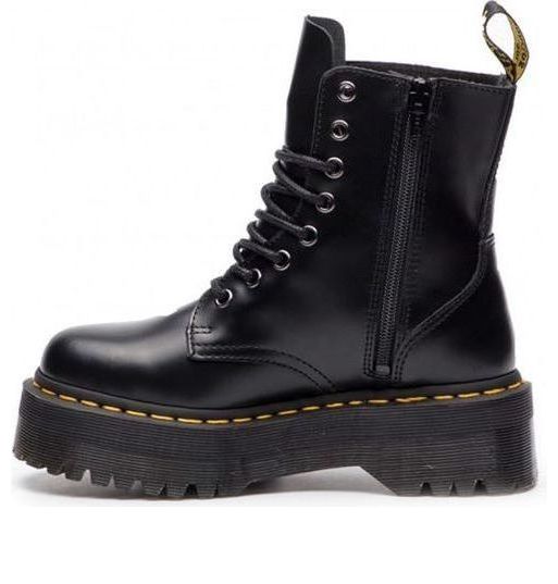 (WMNS) Dr. Martens Jadon Smooth Leather Platform Boot 'Black' 15265001