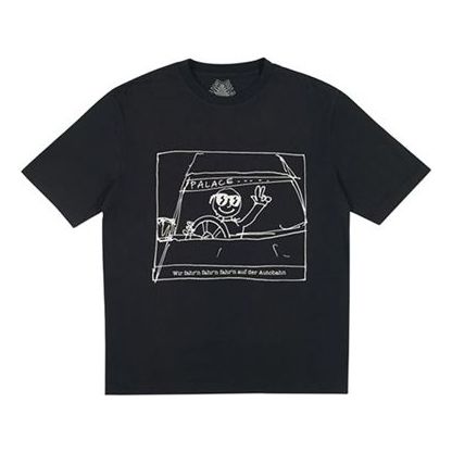 PALACE Autobahn T-Shirt Black Creative Printing Short Sleeve Unisex PAL-SS18-049