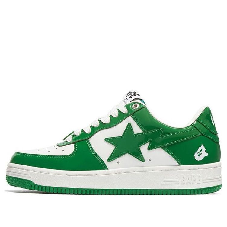 A BATHING APE Bape Sta Patent Leather 'Green White' 1I70-191-002-GREEN