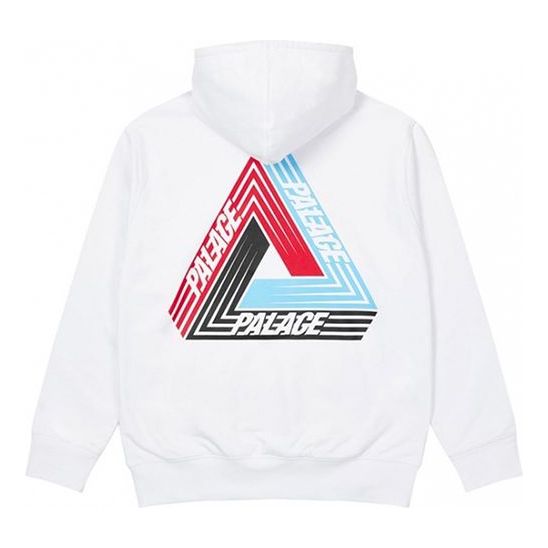 PALACE Triangle Logo hooded Long Sleeves Unisex White P19HD086