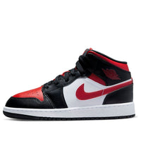 (GS) Air Jordan 1 Mid 'Black Fire Red' 554725-079