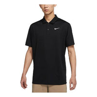 Nike Dri-FIT Victory Solid Color Logo Printing Quick Dry Breathable Short Sleeve Polo Shirt Black DH0823-010