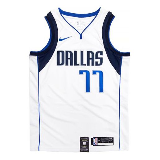 Nike Casual Sports NBA Dallas Mavericks Luka Doncic Swingman Jersey Men's White 864411-102