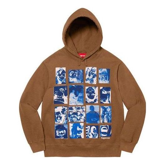 Supreme Collage Grid Hooded Sweatshirt 'Brown Blue' SUP-FW21-232