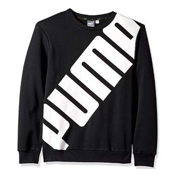 PUMA logo Printed Sports Pullover Fleece Black 855069-01