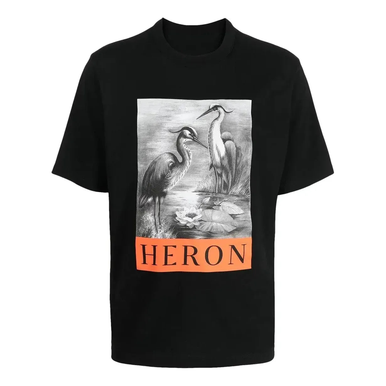 HERON PRESTON FW22 Logo Heron T-shirt 'Black' HMAA032C99JER0031010