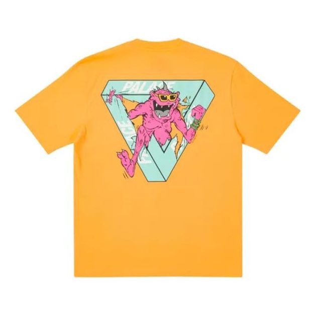 PALACE x M-Zone Crossover Small Tri-Ferg Pattern Cartoon Short Sleeve Unisex Orange P20TS217
