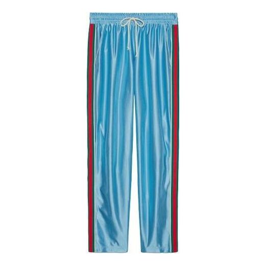 Gucci Shiny Jersey Jogging Pant With Web 'Azure' 654748-XJDE6-4670