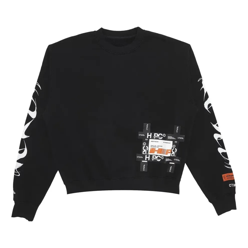 HERON PRESTON HP Brush Crewneck Sweatshirt 'Black White' HMBA016F21JER0051001