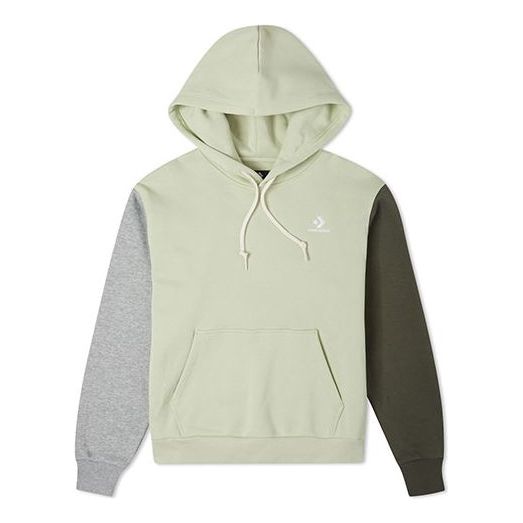 (WMNS) Converse Embroidered Star Chevron Pullover Hoodie 'Olive' 10023912-A01