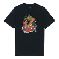 Men's adidas x LEGO Crossover Cartoon Character Great Wall Pattern Printing Round Neck Casual Short Sleeve Black T-Shirt HE0864
