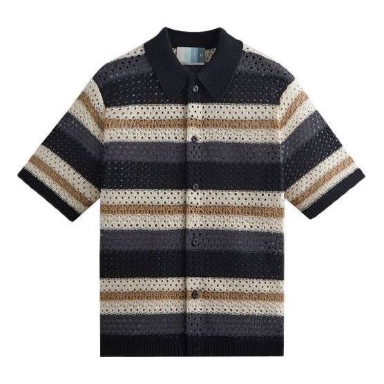 KITH Thompson Crochet Buttondown 'Black' KHM031095-001
