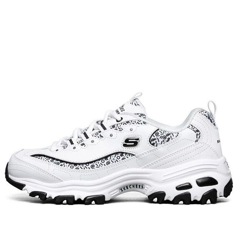 (WMNS) Skechers D'Lites 1.0 Low Top Sneakers White/Black 13169-WBK
