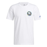 Men's adidas TMAC TEE 8 Pattern Printing Round Neck Pullover Short Sleeve White T-Shirt HS8522
