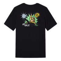 Men's Nike SS22 Cartoon Sun Hand Printing Pattern Alphabet Round Neck Short Sleeve Black T-Shirt DV3189-010