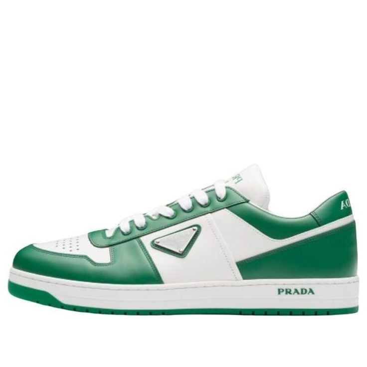 (WMNS) PRADA Downtown Trainers 'White Green' 1E792M_3LKG_F0DJT