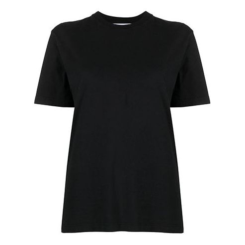 (WMNS) Off-White SS21 Logo Printing Cozy Round Neck Short Sleeve Black OWAA049R21JER0101010