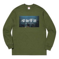 Supreme FW18 The Killer L/S Tee Olive Bloody Twins Chow Yun Fat Printing Long Sleeves Unisex Olive Green SUP-FW18-680